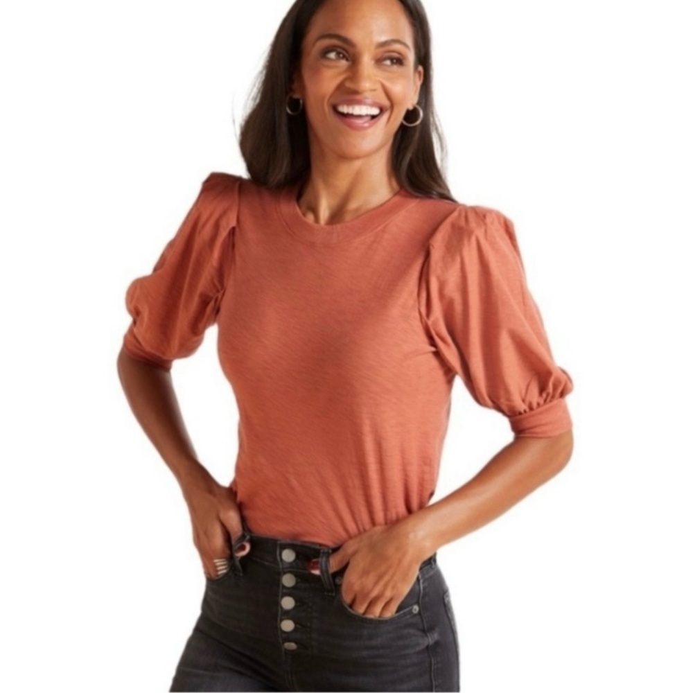 Nation Ltd. Rimma Exaggerated Sleeve Tee Size Small In Red Clay Color